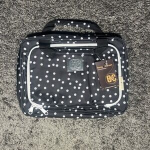 Bang And Carson Large Hanging Travel Bag With Zip Pockets Black White Polkadots